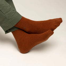Nooan - Possum Merino Wool Socks Hamilton - Leather Brown - M